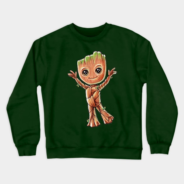 Baby Groot Crewneck Sweatshirt by angmermsmith